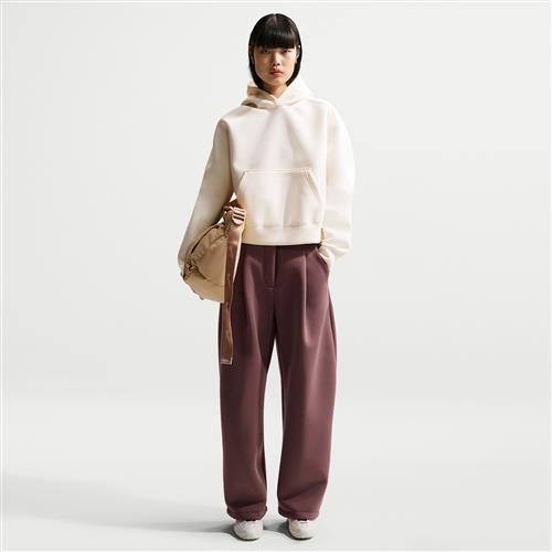 Løse Nike Pregame-fleecebukser med mellemhøj talje til kvinder - lilla