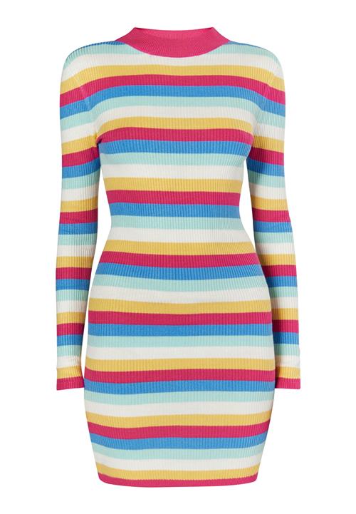 MYMO Strikkjole 'Biany'  azur / citron / mint / mørk pink