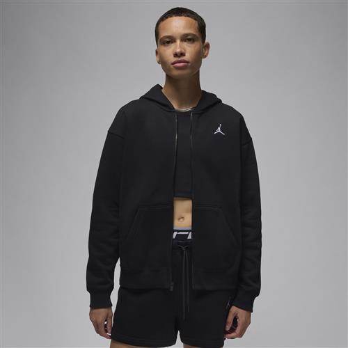 Jordan Brooklyn Fleece-hættetrøje med lynlås til kvinder - sort