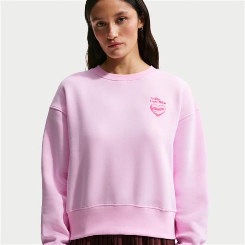 Oversized Nike Phoenix Fleece-sweatshirt med rund hals til kvinder - Pink