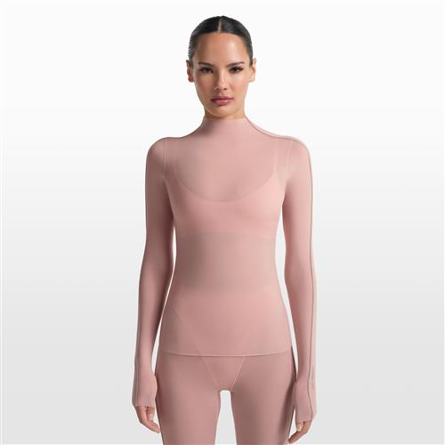 Langærmet NikeSKIMS Weightless Layers-top med høj hals til kvinder - Pink