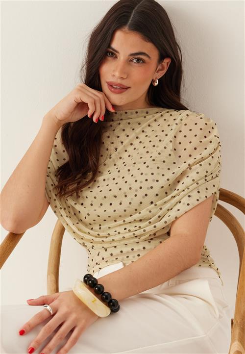 BUBBLEROOM Drapy Mesh Cape Top