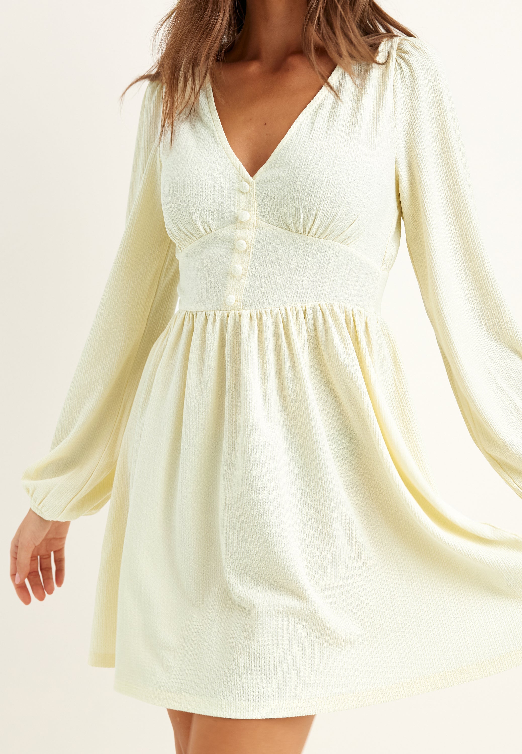 BUBBLEROOM Structure Button Mini Dress