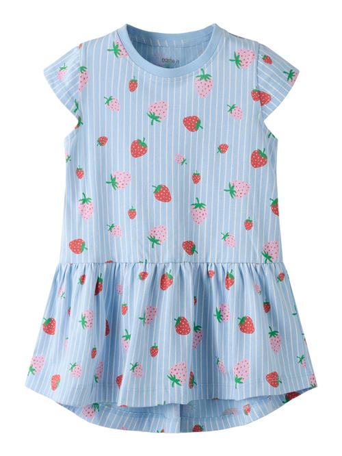 NAME IT Kjole Vigga Chambray Blue Striped Strawberry