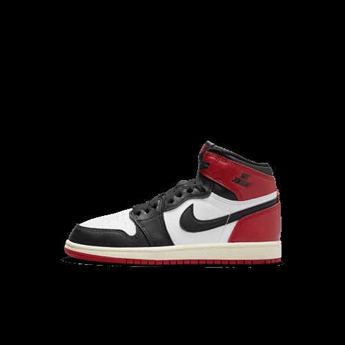 Jordan 1 Retro High OG "Black Toe"-sko til mindre børn - hvid