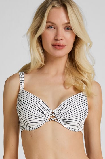 Hunkemöller Padded Bøjle Bikini Top Stripes Hvid