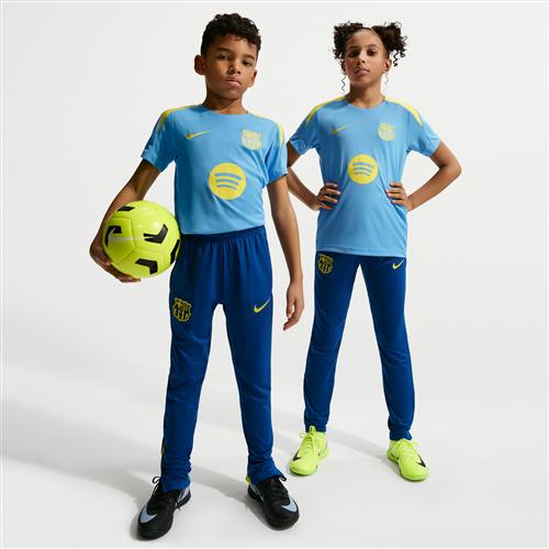 Maskinstrikkede FC Barcelona Strike Fourth Nike Dri-FIT-fodboldbukser til større børn - blå