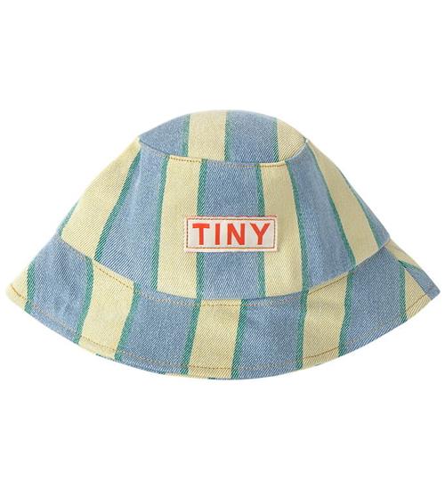 Tiny Cottons Bøllehat - Retro Stripes - Light Wash Denim