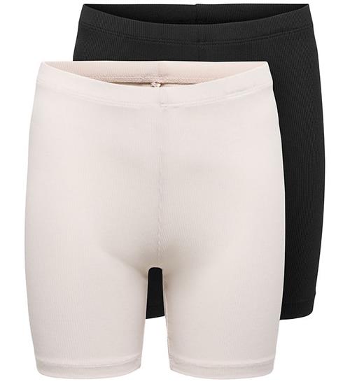 Kids Only Cykelshorts - Rib - 2-pak - KogClare - Mauve Chalk/Bla