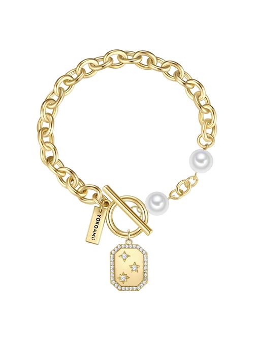 Yokoamii Armbånd  gylden gul / sølv / perlehvid