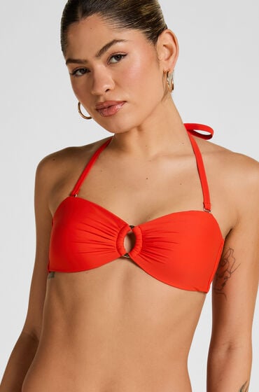 Hunkemöller Luksus Bandeau Bikini Top med Ring Rød