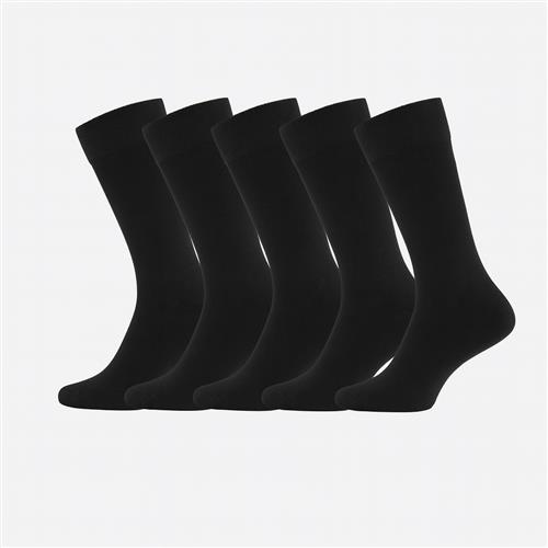Bambus strømper uden elastik i sort til kvinder 5-pak