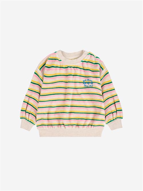 Bobo Choses Have Fun Stribet Sweatshirt Multicolor  Multicolor 9 Months  Creme  9 måneder  unisex