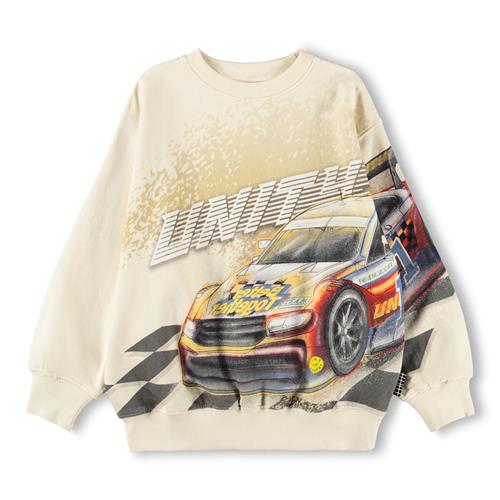 Molo GOTS Monti Sweatshirt Car Race  Car Race 128 cm  Creme  128 cm  mand