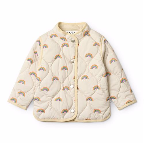 Molo Harrie Quiltet Jakke Small Rainbows  Small Rainbows 74 cm  Creme  74 cm  kvinde