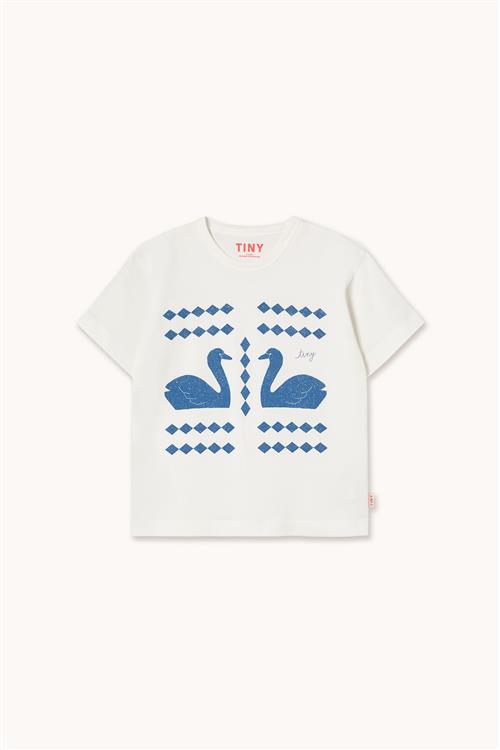 Tinycottons Swans Diamonds Graphic T-shirt Off-white  Off-White 6 Y  Hvid  6 år  kvinde