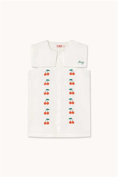 Tinycottons Mini Cherries Twill-kjole Off-white  Off-White 2 Y  Hvid  2 år  kvinde