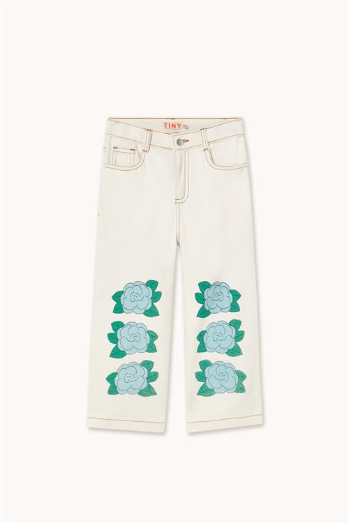 Tinycottons Blue Flower Jeans Off-white  Off-White 2 Y  Hvid  2 år  kvinde