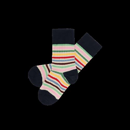 FUB 2-pak Klassiske Stribede Sokker Multi Stripe  Multi Stripe-22-24 EU  Gul  22-24 EU  unisex