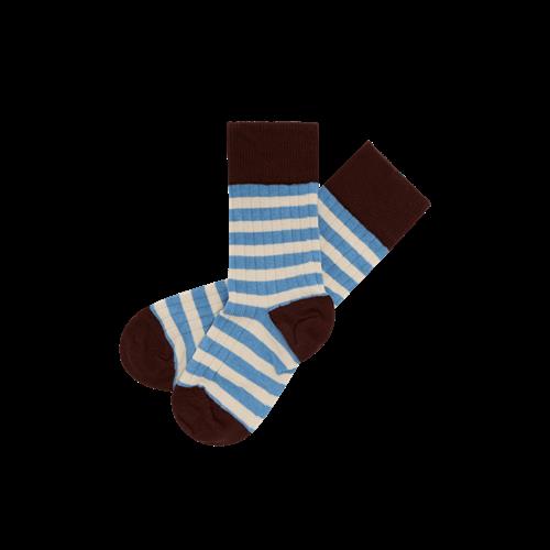 FUB 2-pak Klassiske Stribede Sokker Sea/maroon  Sea/Maroon-25-28 EU  Blå  25-28 EU  unisex