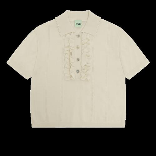 FUB Polo Med Frynser Ecru  Ecru-90 cm  Creme  90 cm  kvinde