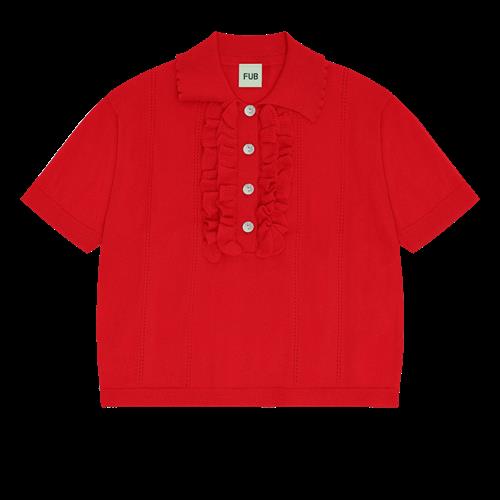 FUB Polo Med Frynser Red  Red-100 cm  Rød  100 cm  kvinde