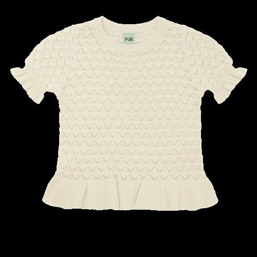 FUB Pointelle Tee Ecru  Ecru-110 cm  Creme  110 cm  kvinde