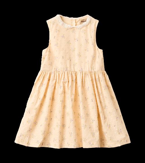 Wheat Dress Elma Barely Apricot Flowers Barely Apricot Flowers 104 cm  Gul  104 cm  kvinde