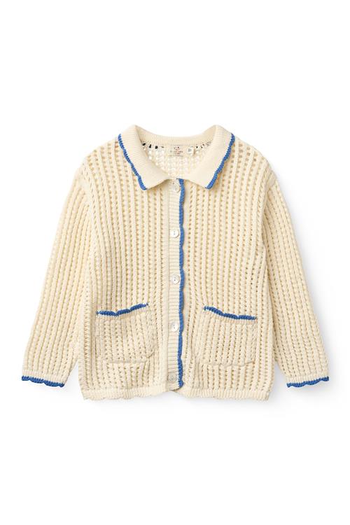 Copenhagen Colors Cardigan Cream Ocean Blue  Cream Ocean Blue 104 cm  Creme  104 cm  kvinde
