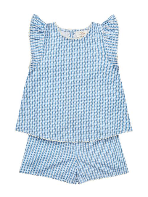 Copenhagen Colors GOTS Houndstooth-sæt Blue Houndstooth Mini  Blue Houndstooth Mini 92 cm  Blå  92 cm  kvinde