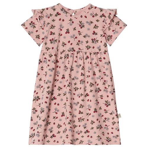 Buddy & Hope GOTS Hilma Mønstret Kjole Wild Strawberry 98/104 cm  Lyserød  98/104 cm  kvinde
