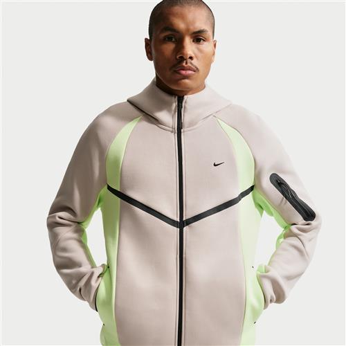 Nike Tech Windrunner-jakke i fleece med fuld lynlås og farveblok til mænd - brun