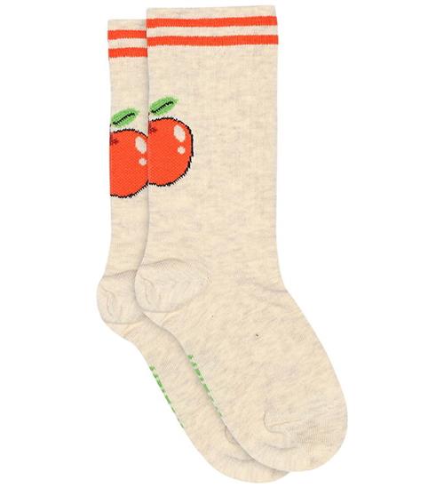 Melton Strømper - Apple Friend - Light Beige Melange