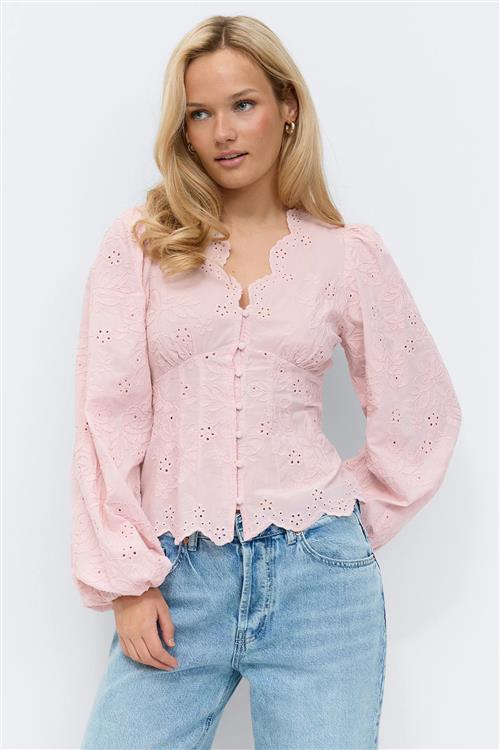 Gina Tricot - Balloon sleeve blouse - bluser med pufærmer - Lyserød - S - Dame