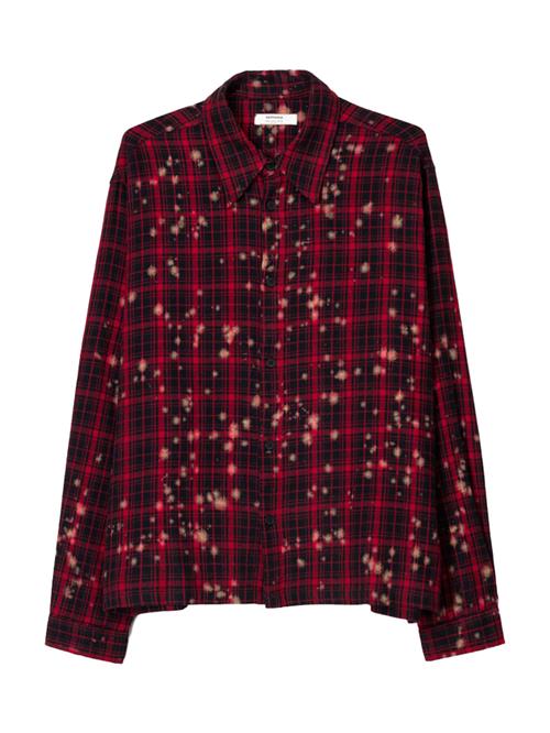 Bershka Skjorte  beige / rød / sort