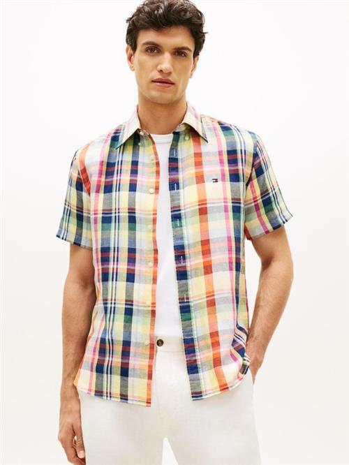 LINEN BLEND CHECK PLAID S/S