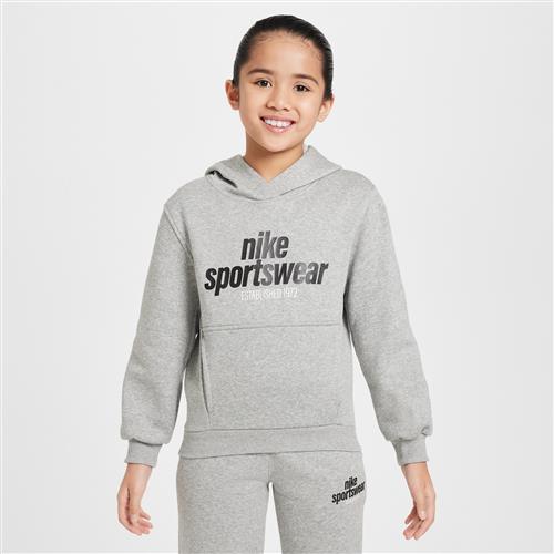 Nike Club Fleece-hættetrøje til større børn - grå