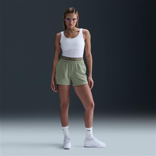 Nike Chill Terry-shorts med mellemhøj talje til kvinder (10 cm) - grøn