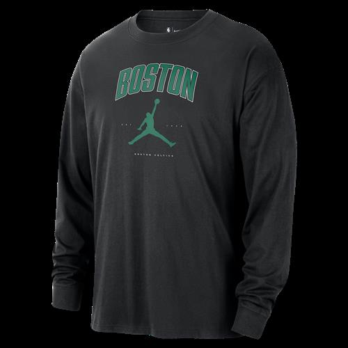 Langærmet Boston Celtics Essential Jordan NBA-T-shirt til mænd - sort