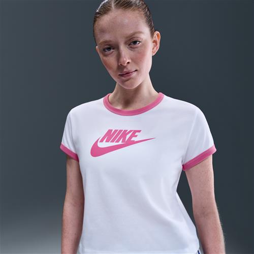 Nike Ringer-T-shirt med grafik til kvinder - hvid