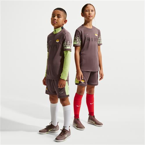 Kylian Mbappé Academy-Dri-FIT-fodboldshorts til større børn - brun