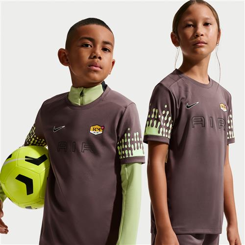Kortærmet Kylian Mbappé Academy-Dri-FIT-fodboldtrøje til større børn - brun