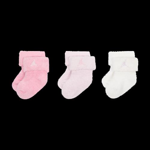 Bløde og lune Jordan-ankelstrømper til babyer/småbørn (3 par) - Pink