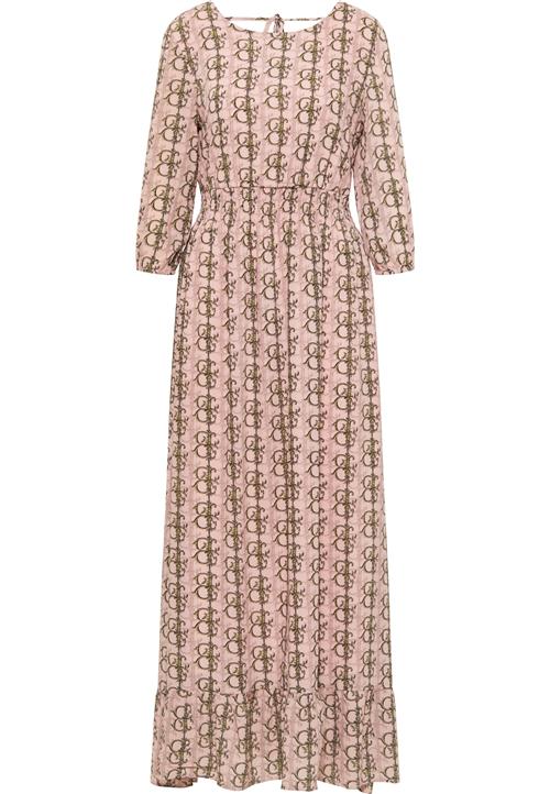 faina Kjole  grøn / gammelrosa / lys pink / sort