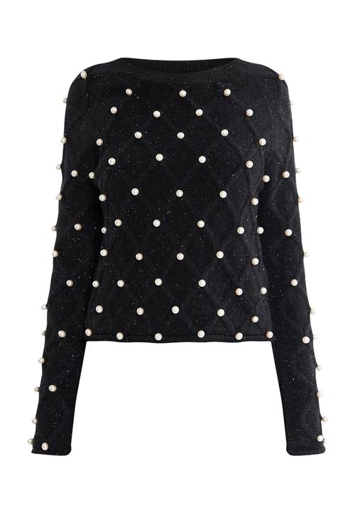 faina Pullover 'Koosh'  sort / perlehvid
