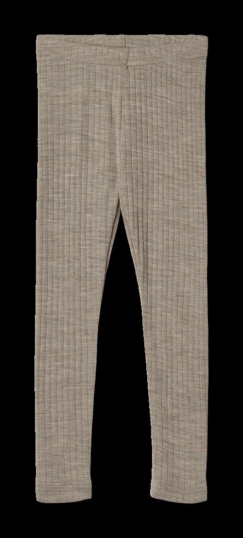 Wheat Agi Leggings I Uld Og Silke Khaki Melange  Khaki Melange 104 cm Wool Brun  104 cm  unisex