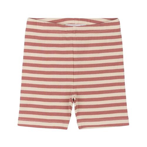 The New Siblings GOTS Uni Ribbede Shorts Old Rose Striped Old Rose Striped 104cm  Lyserød  104 cm  unisex