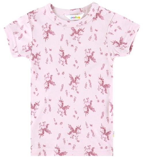 Joha T-shirt - Bambus - Lyserød m. Enhjørninger