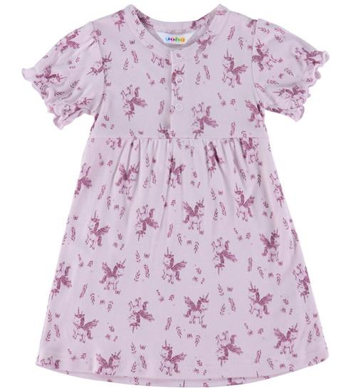 Joha Kjole - Bambus - Lyserød m. Enhjørninger