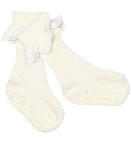 GoBabyGo Skridsikre Strømper - Bambus - Snow White m. Blonder